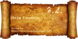 Heim Levente névjegykártya